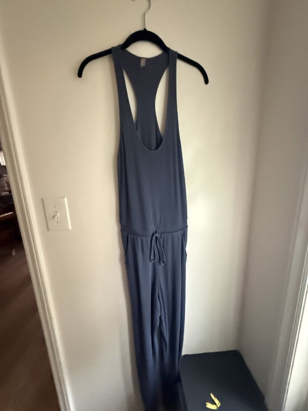 Commando Navy Racerback Knit Jumpsuit Sz S Pima Modal Pockets